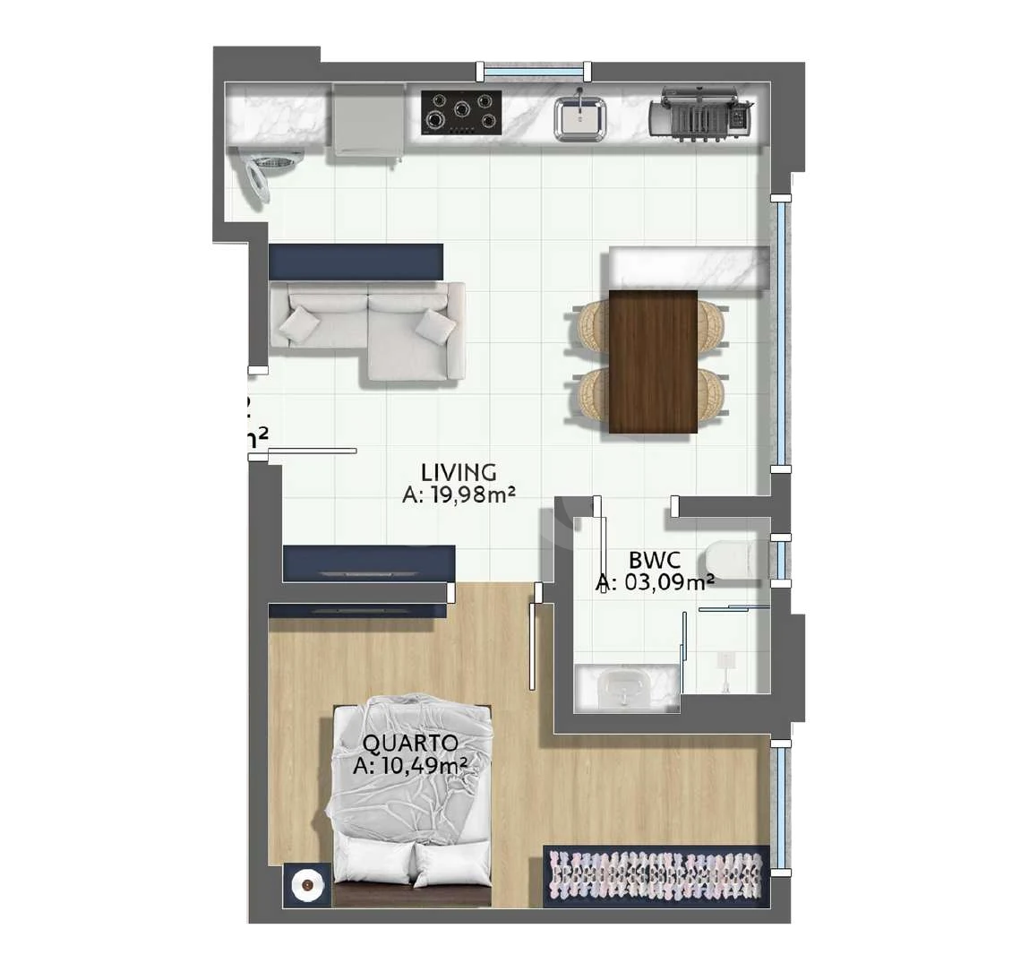 Planta — Apartamento 40,12 m²