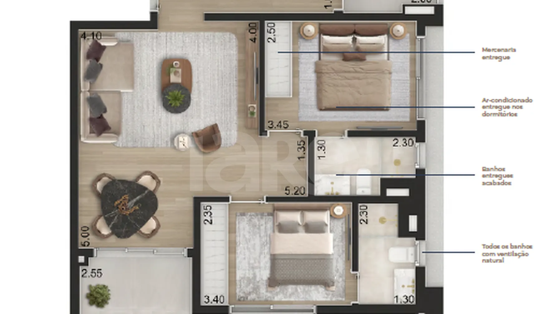 Planta — Apartamento 84,73 m²