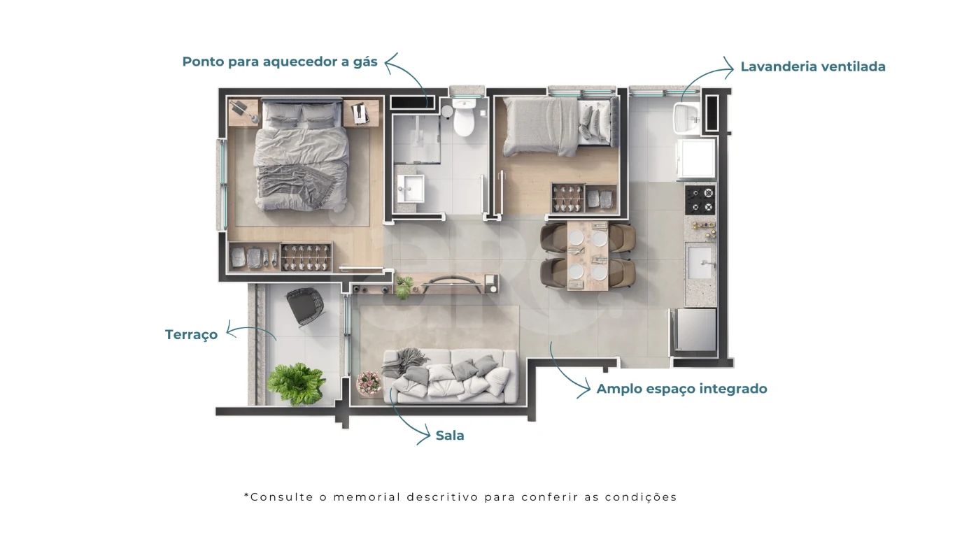 Planta — Apartamento 43,22 m²