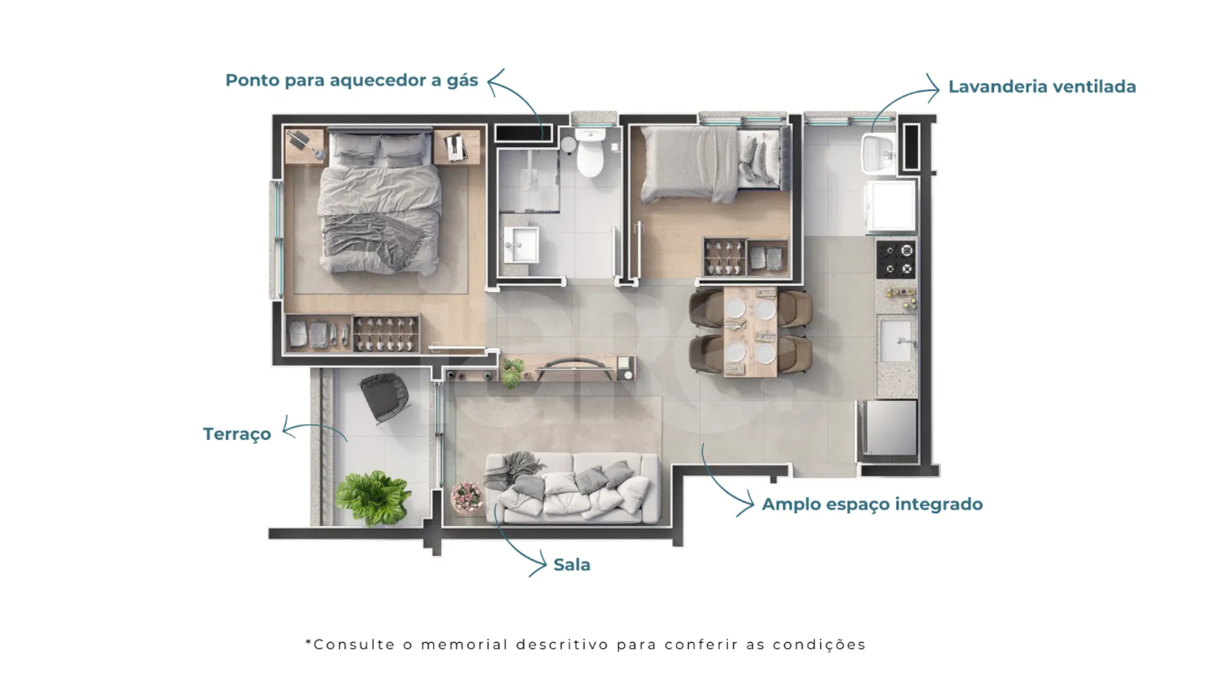 Planta — Apartamento 43,22 m²