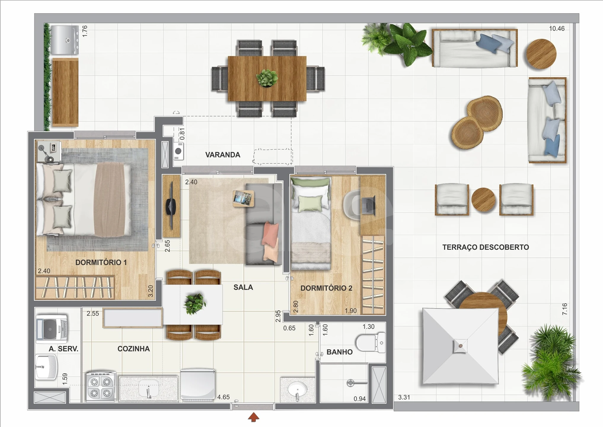 Planta — Garden 73 m²