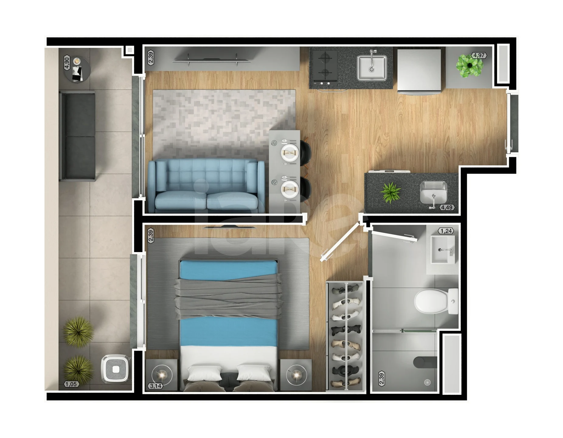 Planta — Garden 40,82 m²