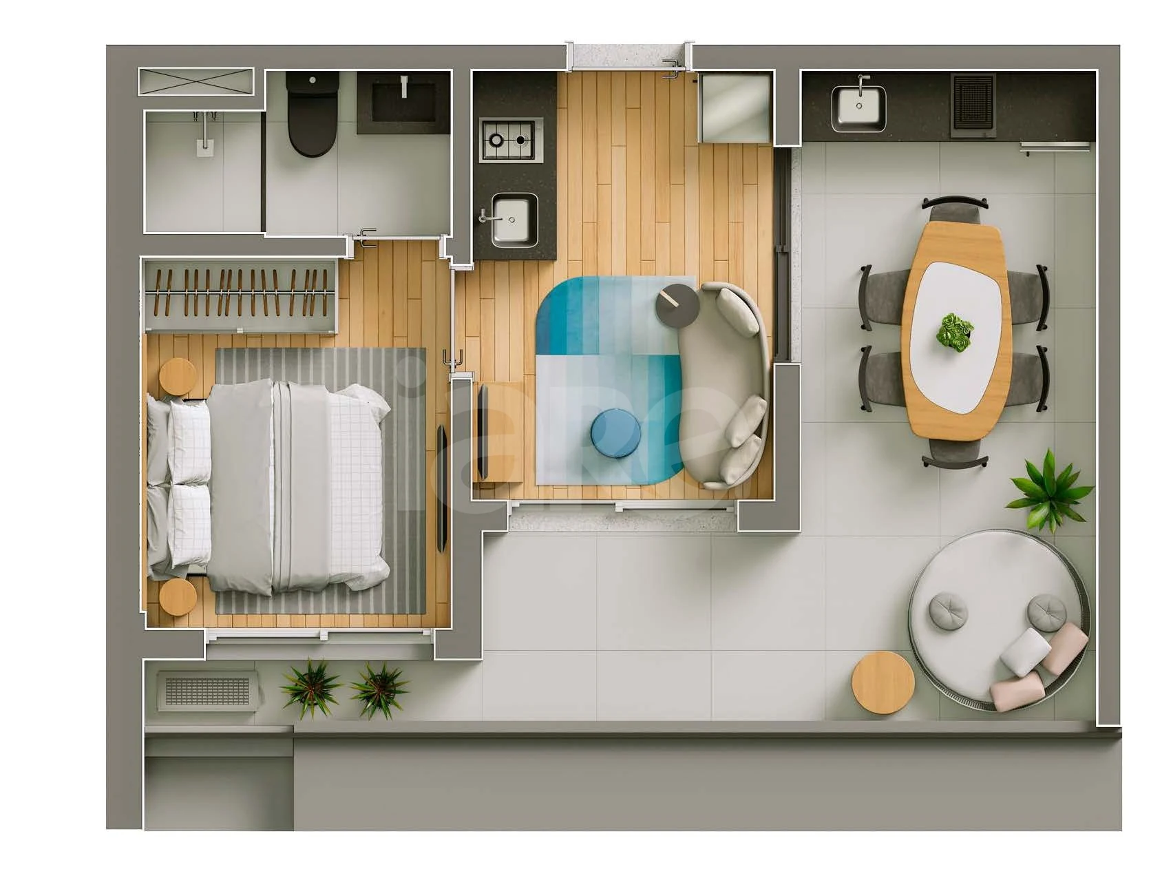 Planta — Apartamento 42,39 m²