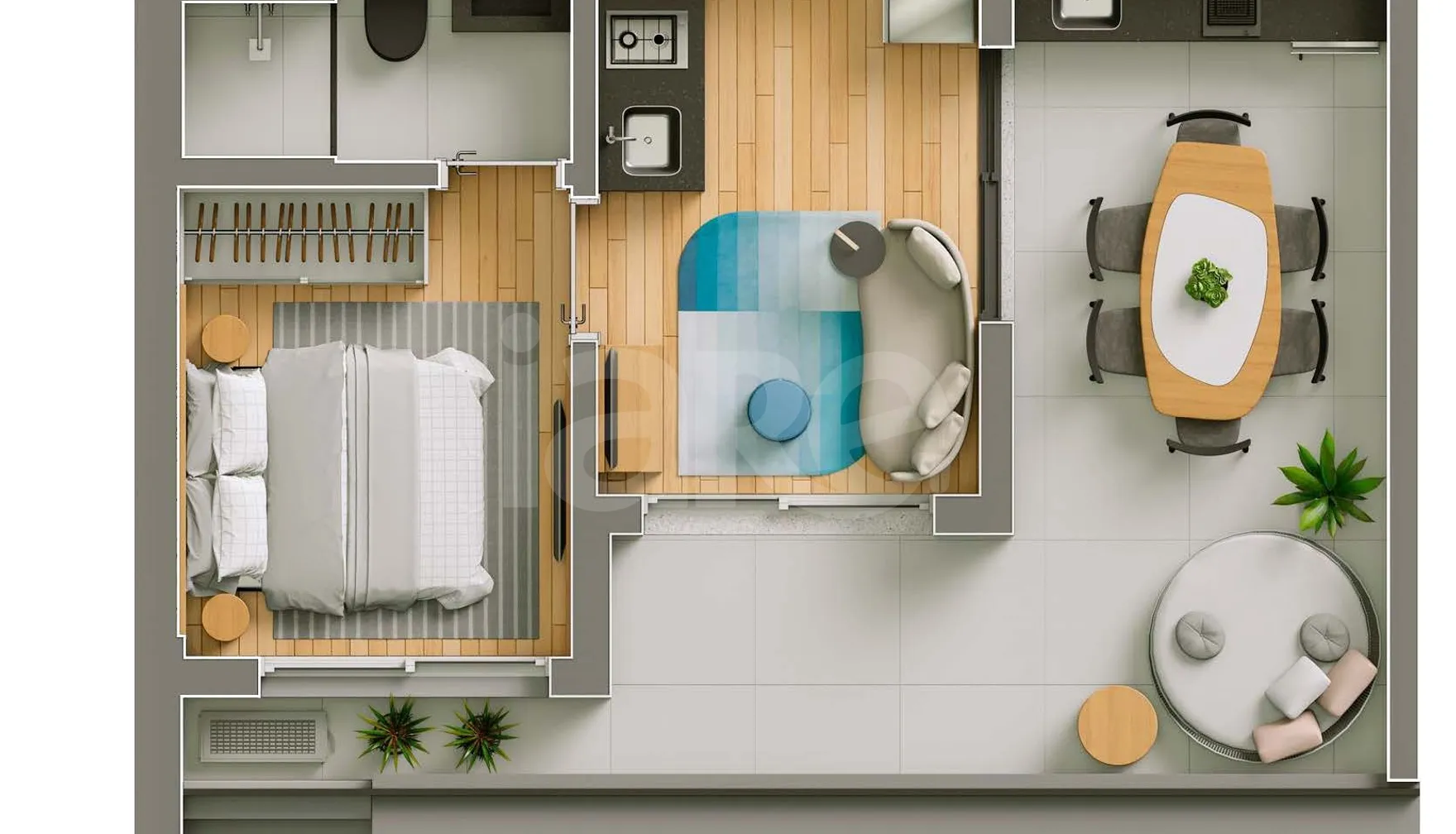 Planta — Apartamento 42,39 m²