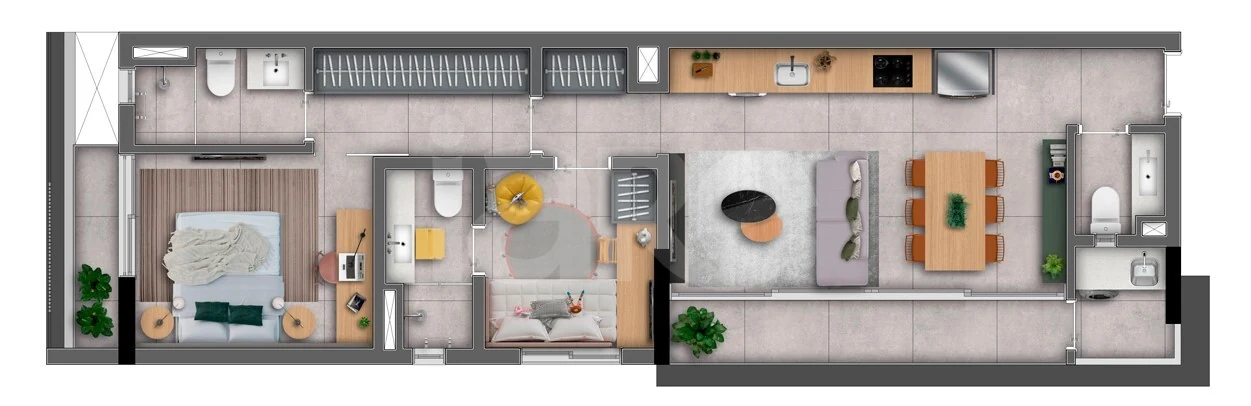 Planta — Apartamento 68,09 m²
