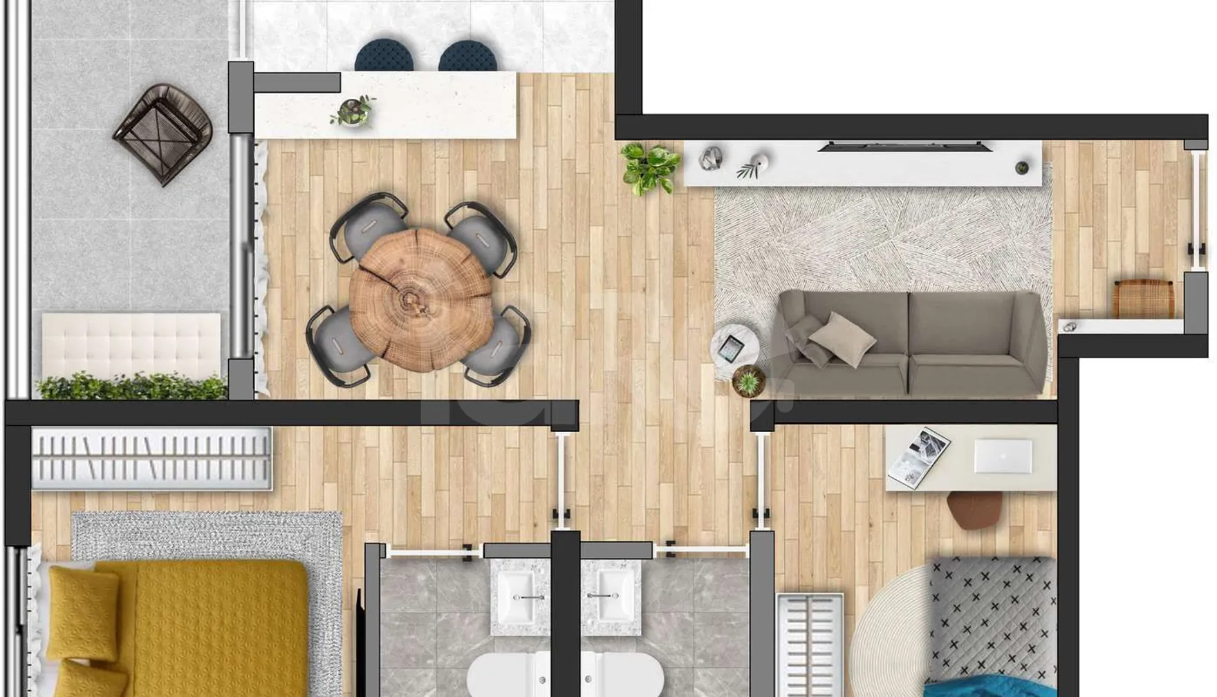 Planta — Apartamento 49,87 m²