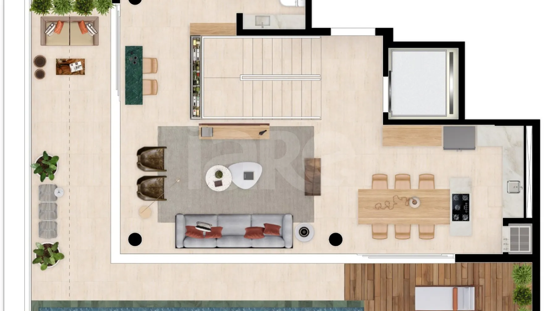 Planta — Cobertura Duplex 308,66 m²