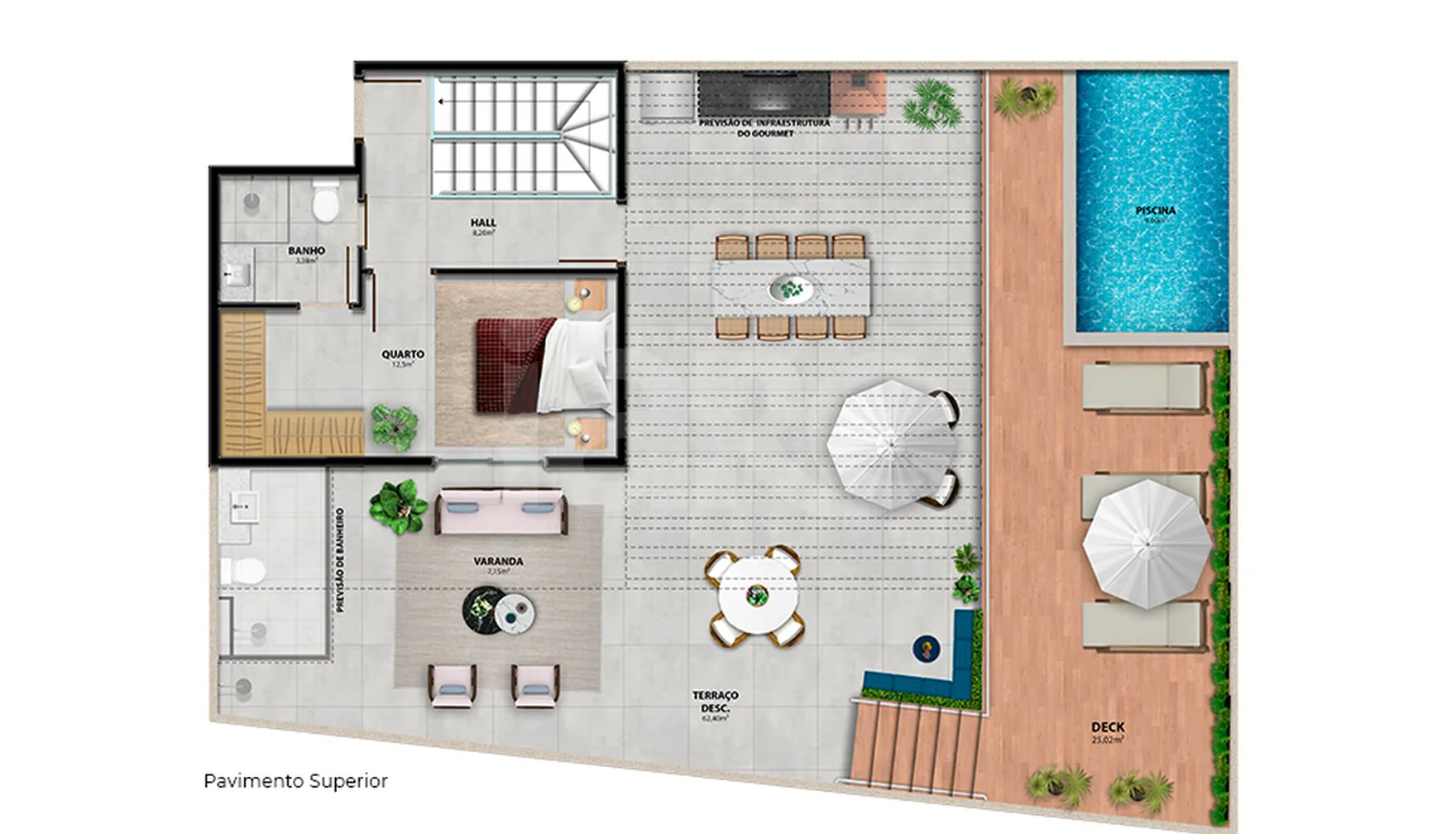 Planta — Cobertura Duplex 264,61 m²