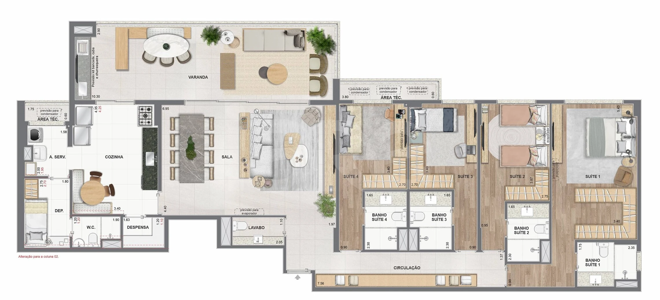 Planta — Apartamento 204,98 m²