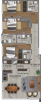 Planta — Apartamento 99,94 m²
