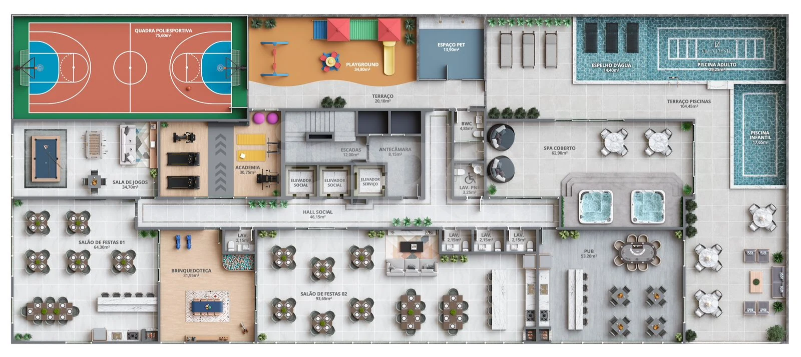 Planta — Pavimento lazer