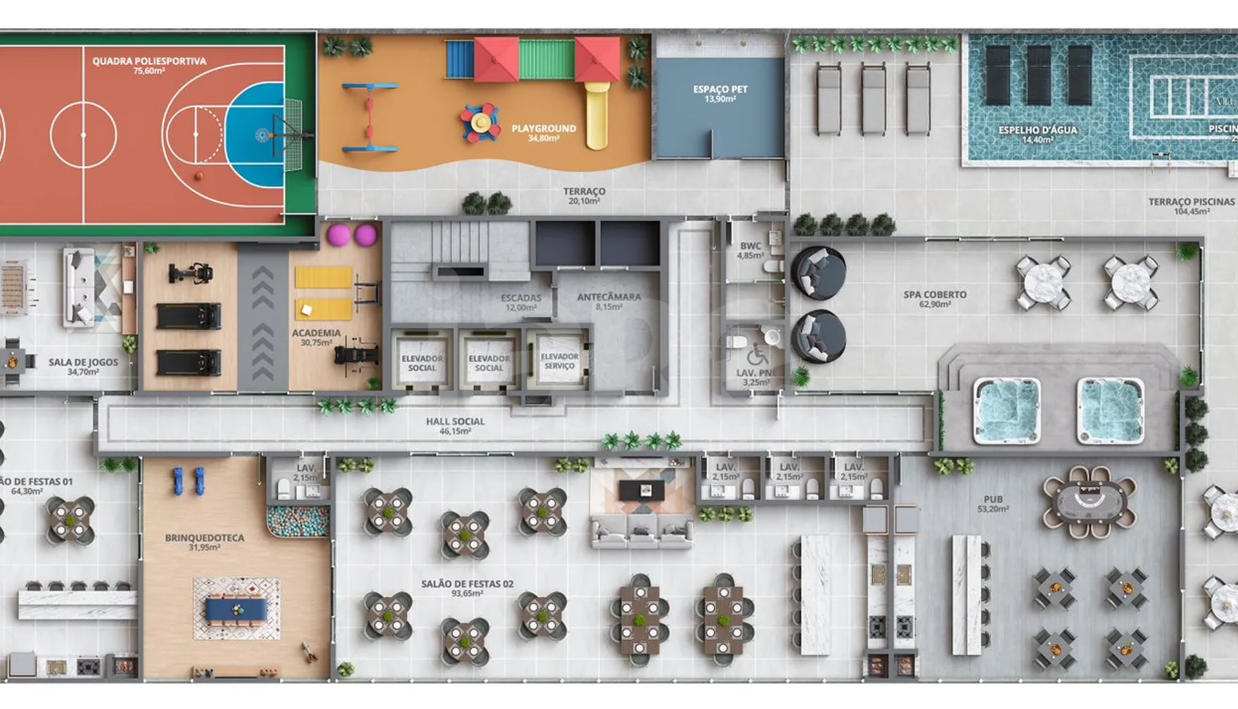 Planta — Pavimento lazer