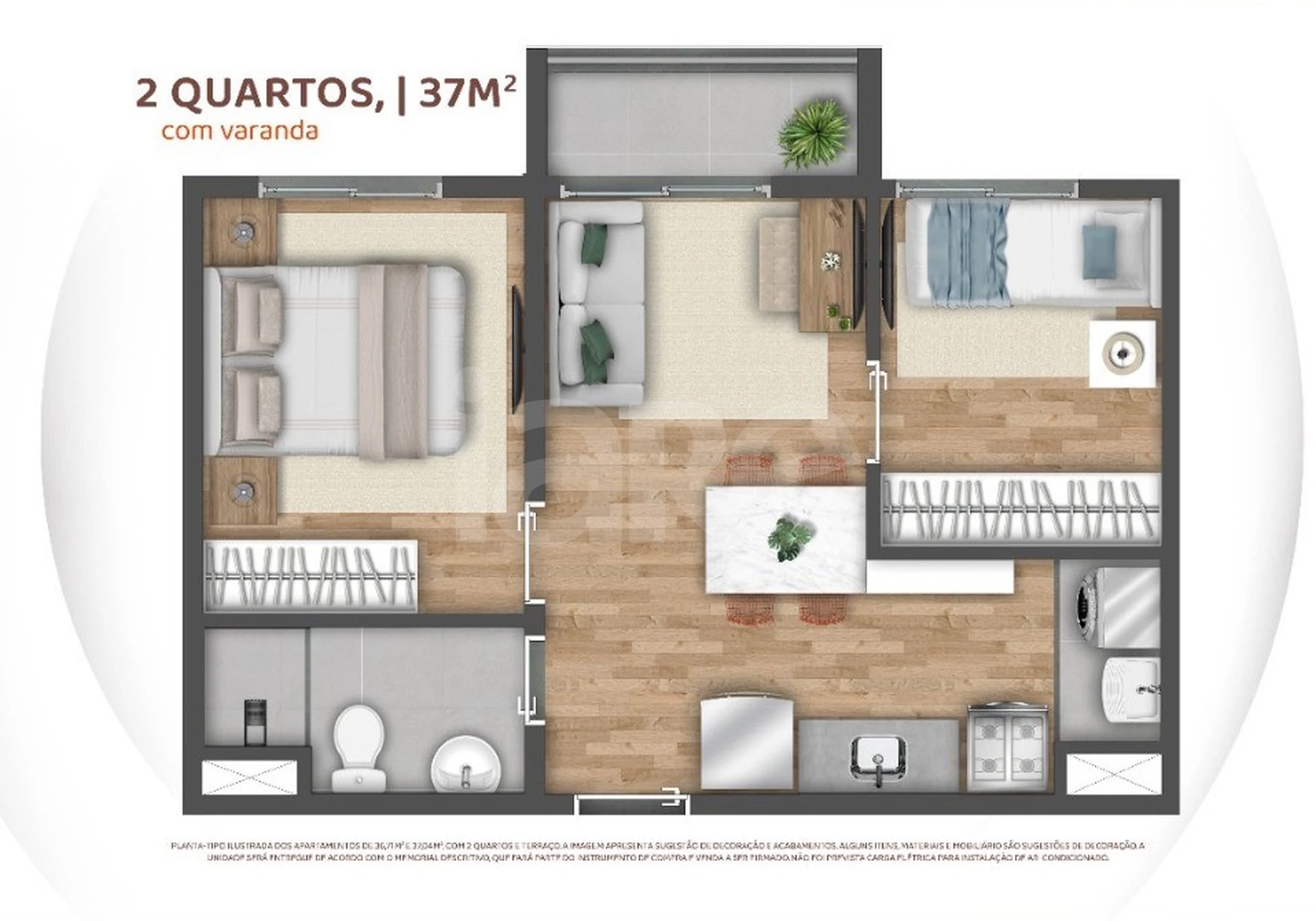 Planta — Apartamento 36,71 m²
