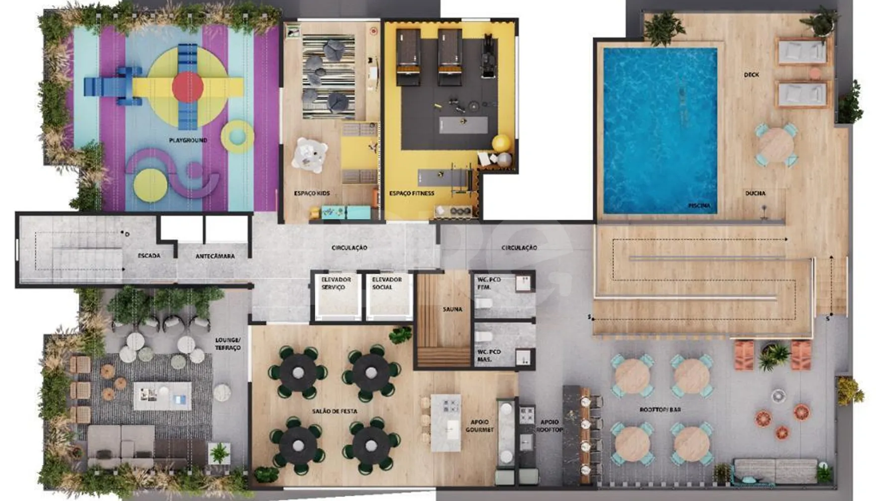 Planta — Pavimento lazer