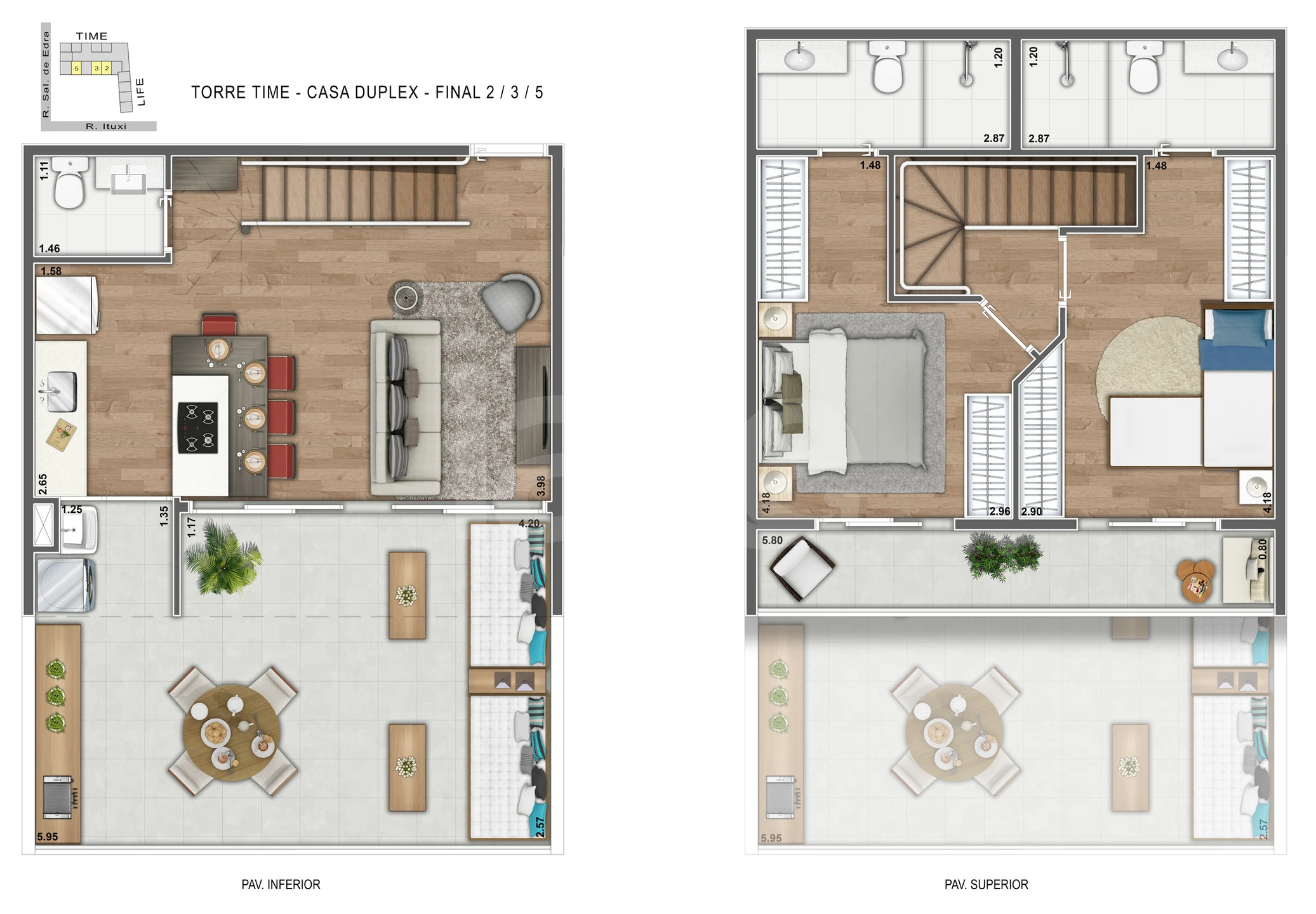 Planta — Casa em Condomínio 73,98 m²