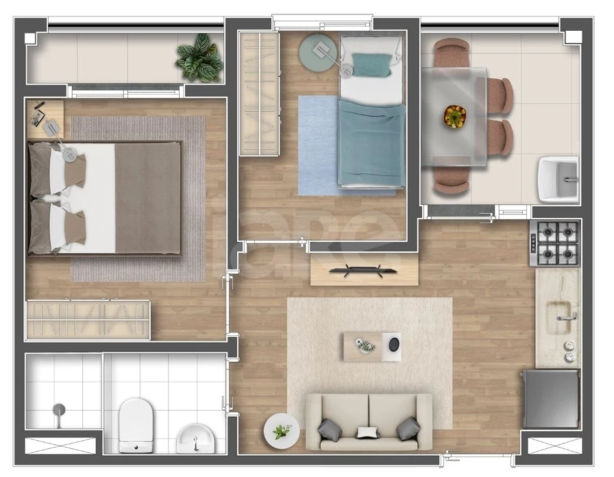 Planta — Apartamento 42,47 m²