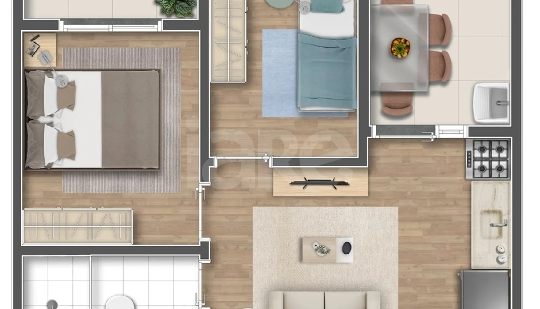Planta — Apartamento 42,47 m²