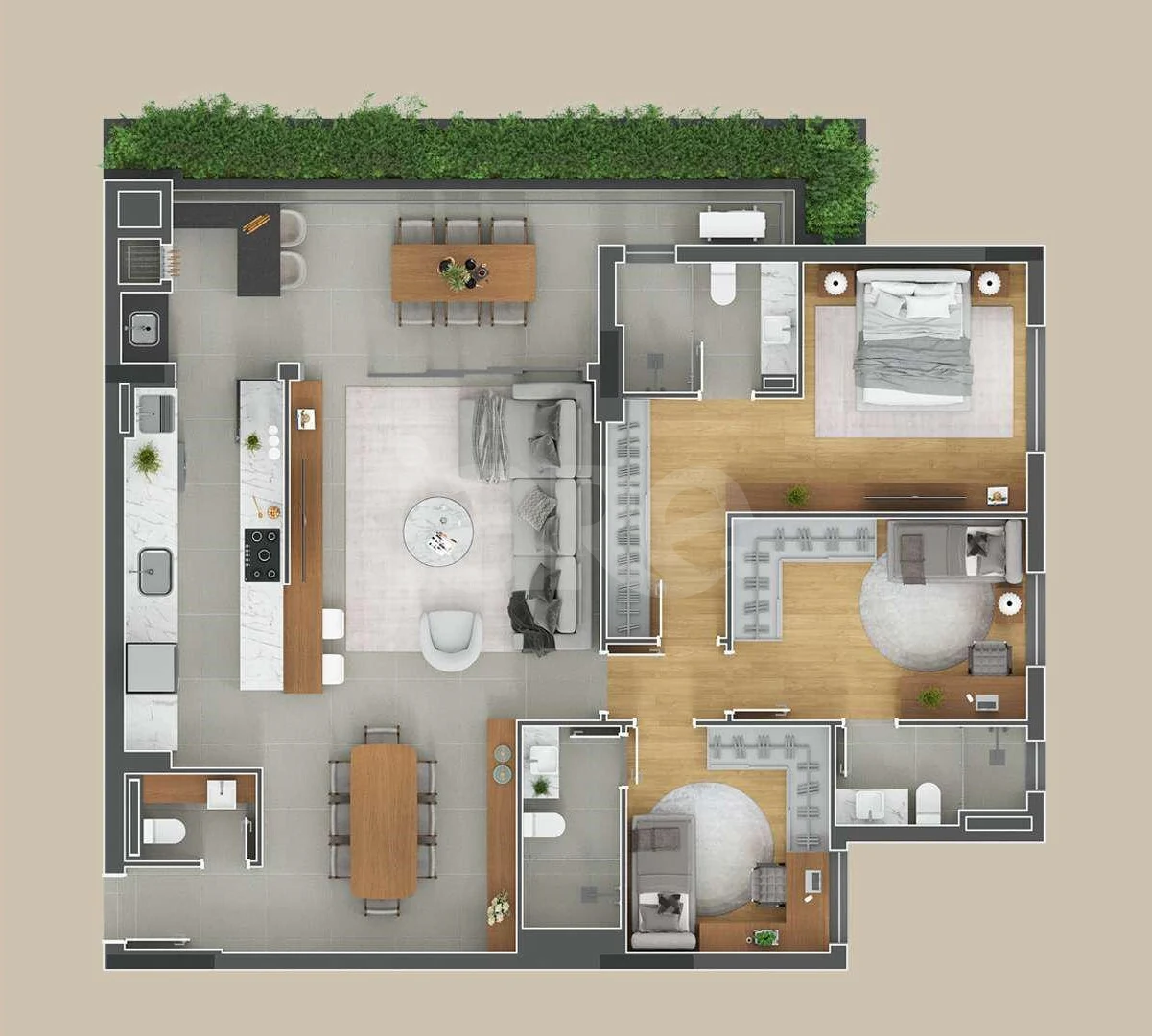 Planta — Apartamento 133,13 m²