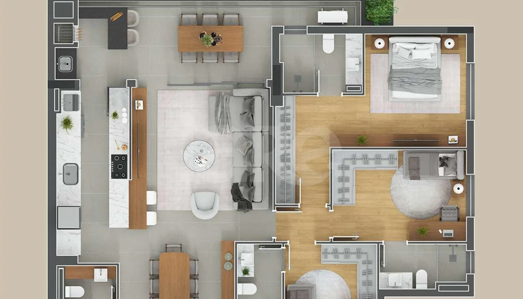 Planta — Apartamento 133,13 m²