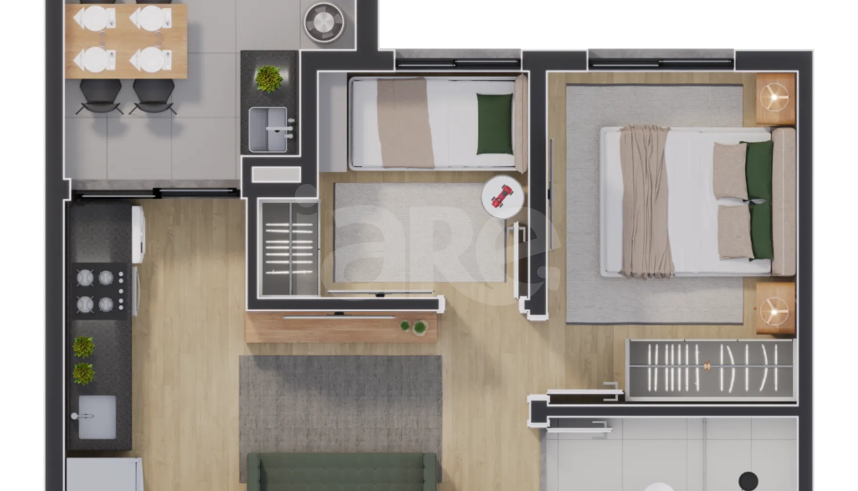 Planta — Apartamento 37,09 m²