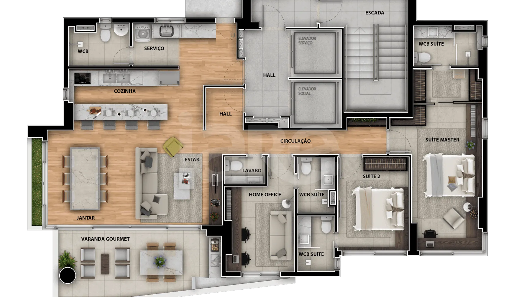 Planta — Apartamento 145 m²