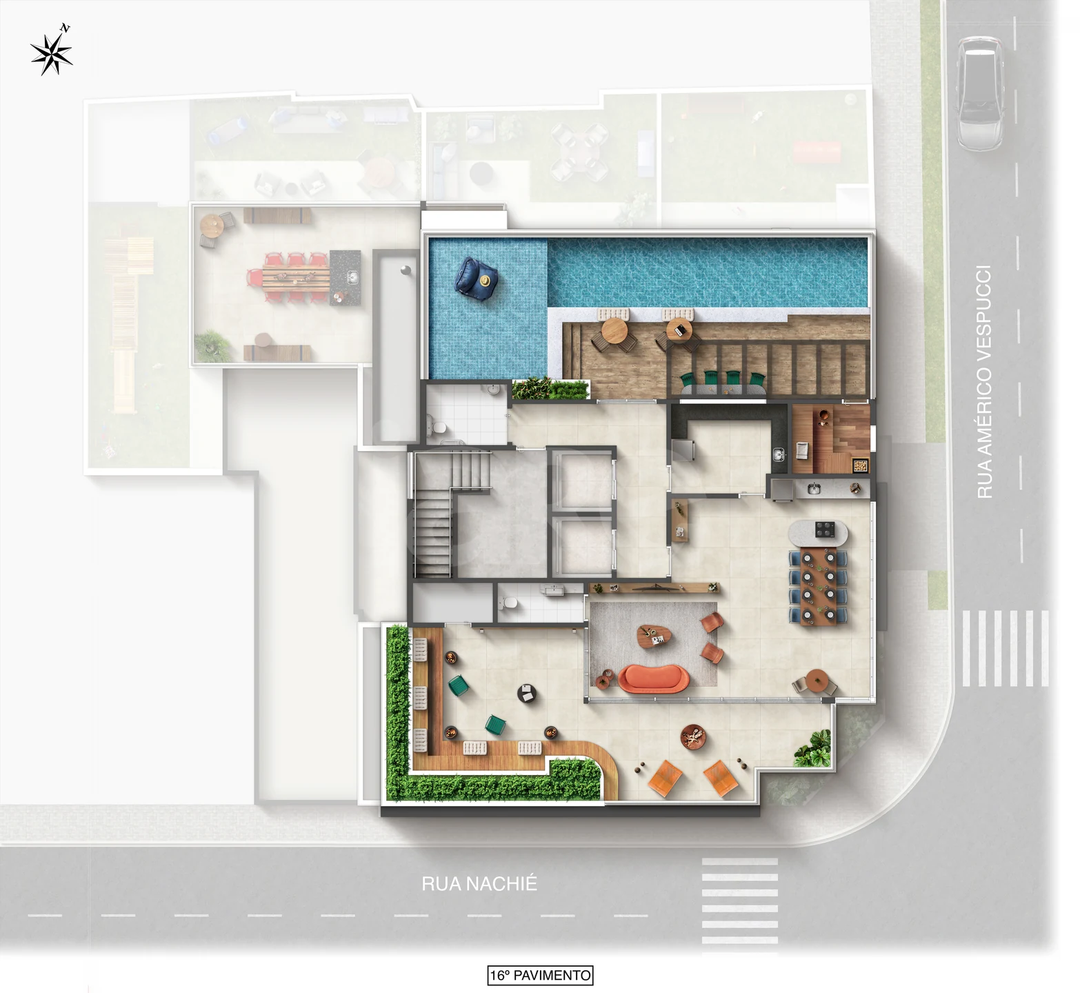 Planta — Implantação rooftop