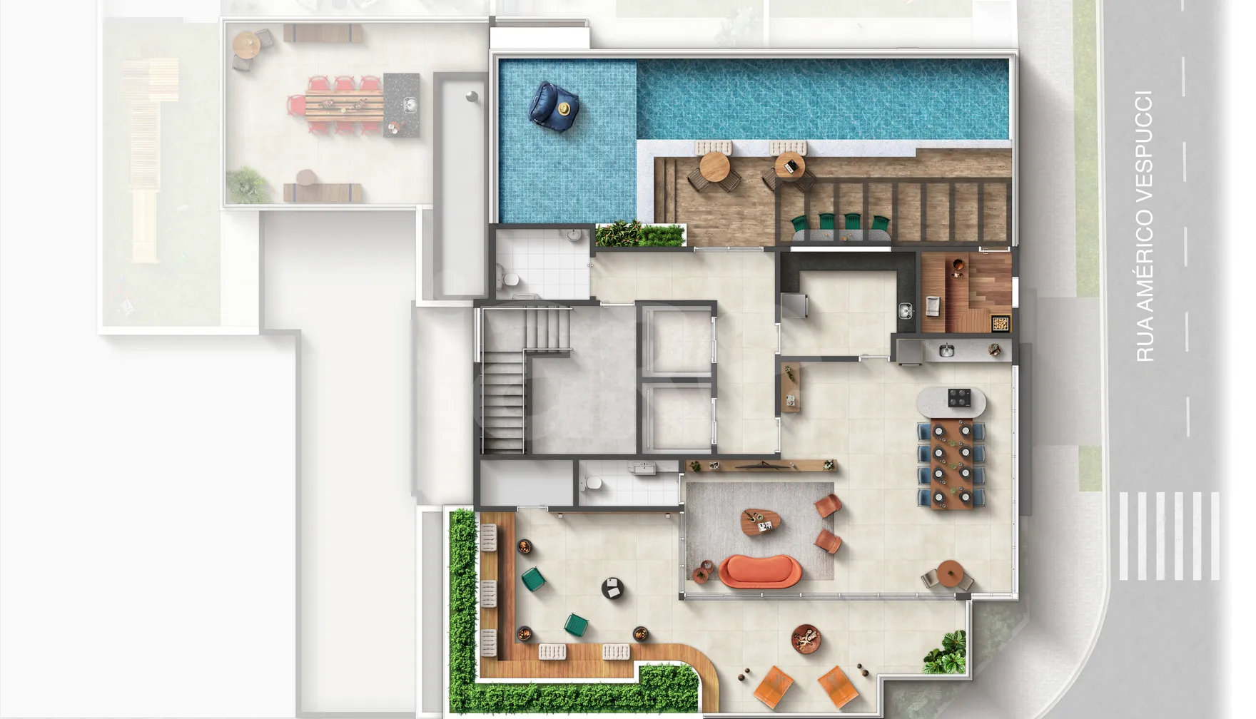 Planta — Implantação rooftop