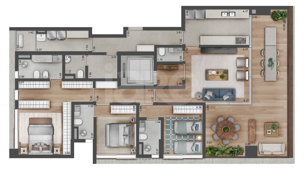 Planta — Apartamento 173,28 m²