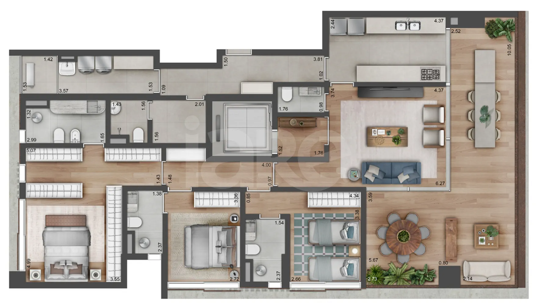 Planta — Apartamento 173,28 m²