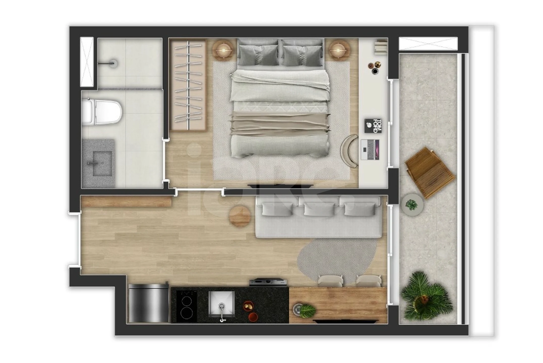 Planta — Apartamento 30,12 m²