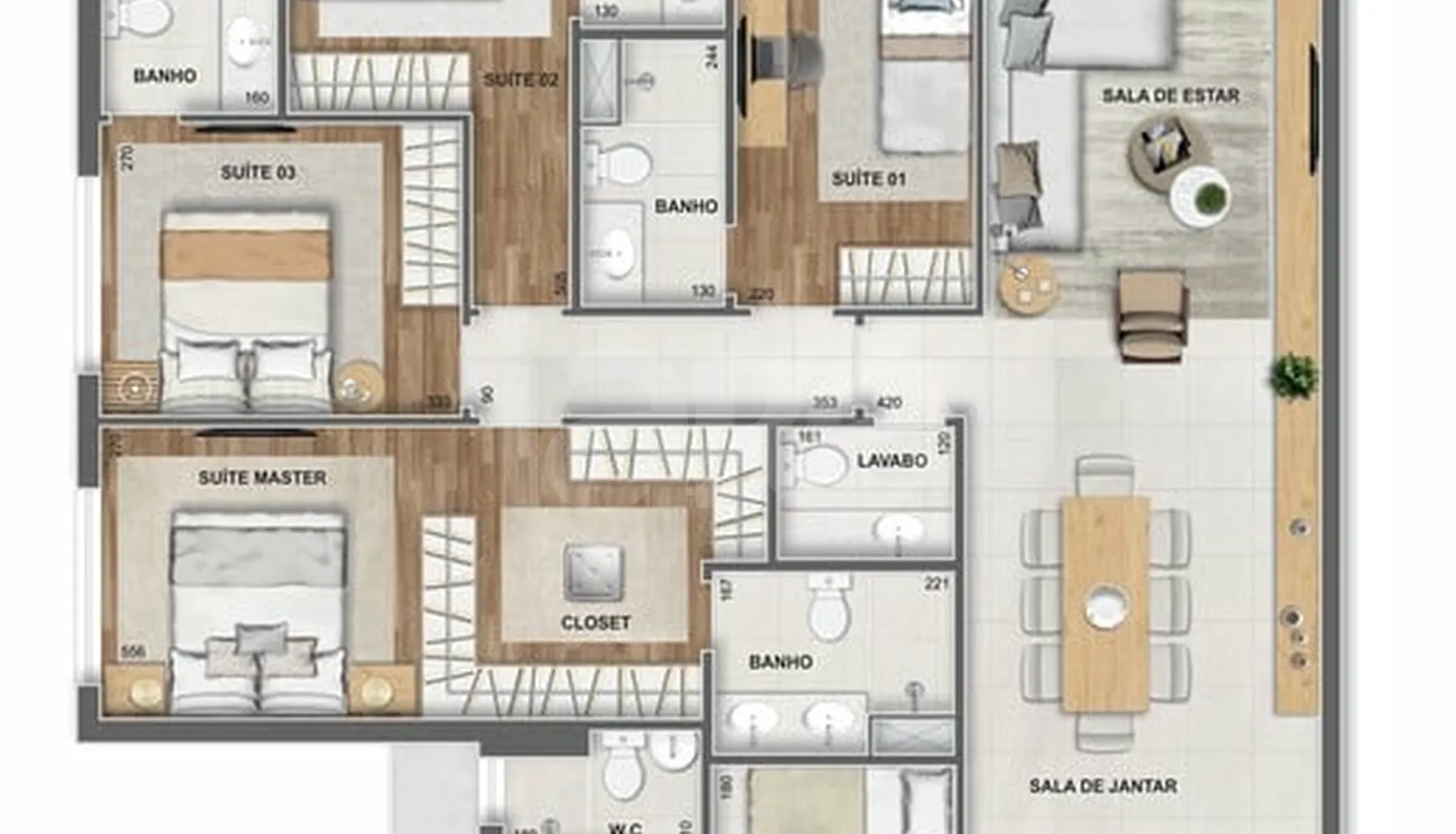 Planta — Apartamento 145,32 m²