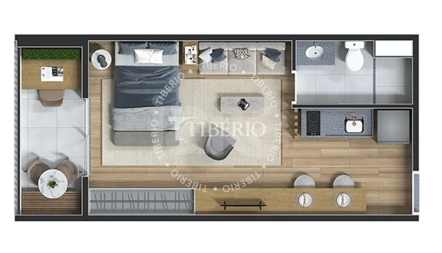 Planta — Studio 31,7 m²