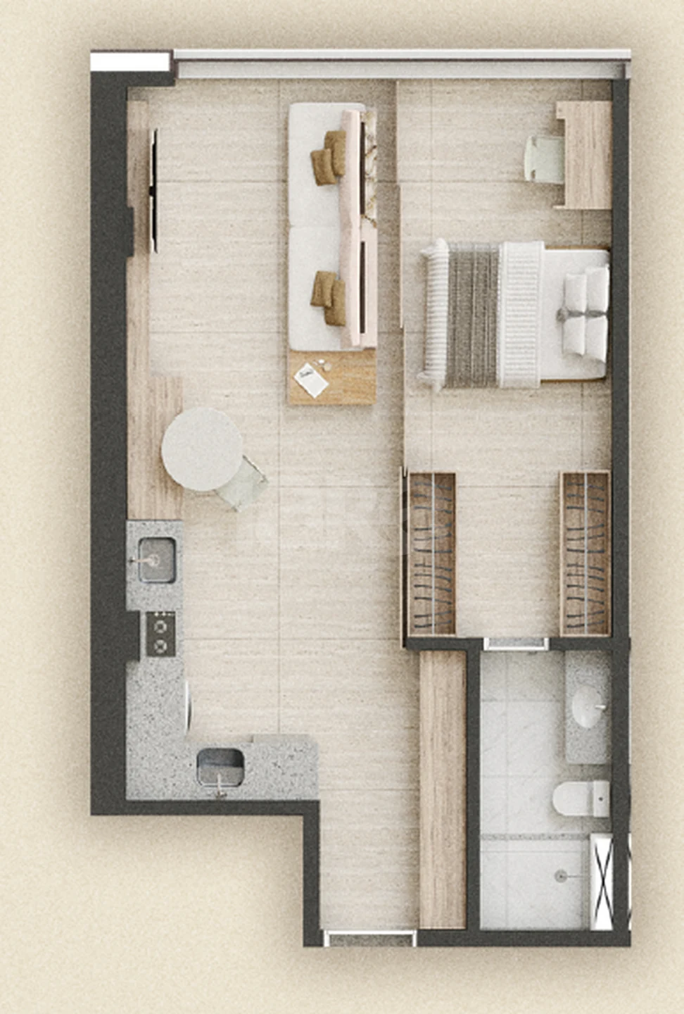 Planta — Studio 48 m²
