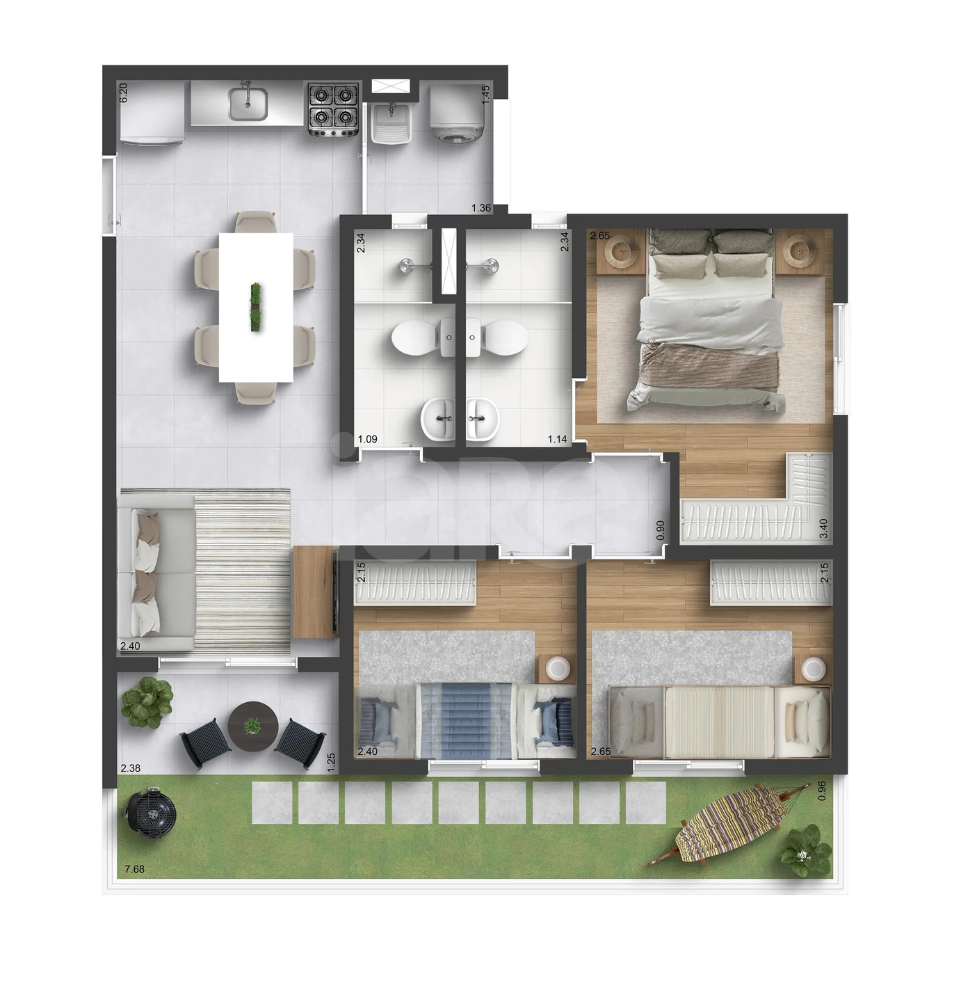 Planta — Garden 64,41 m²