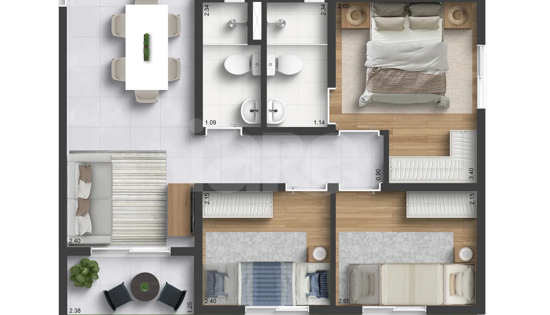 Planta — Garden 64,41 m²