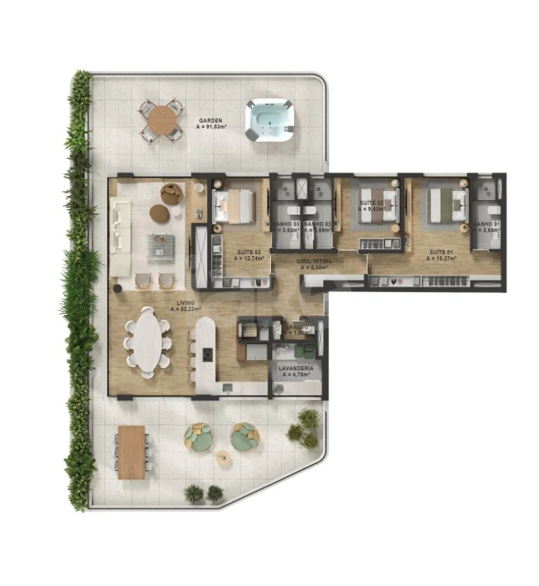 Planta — Garden 262,62 m²