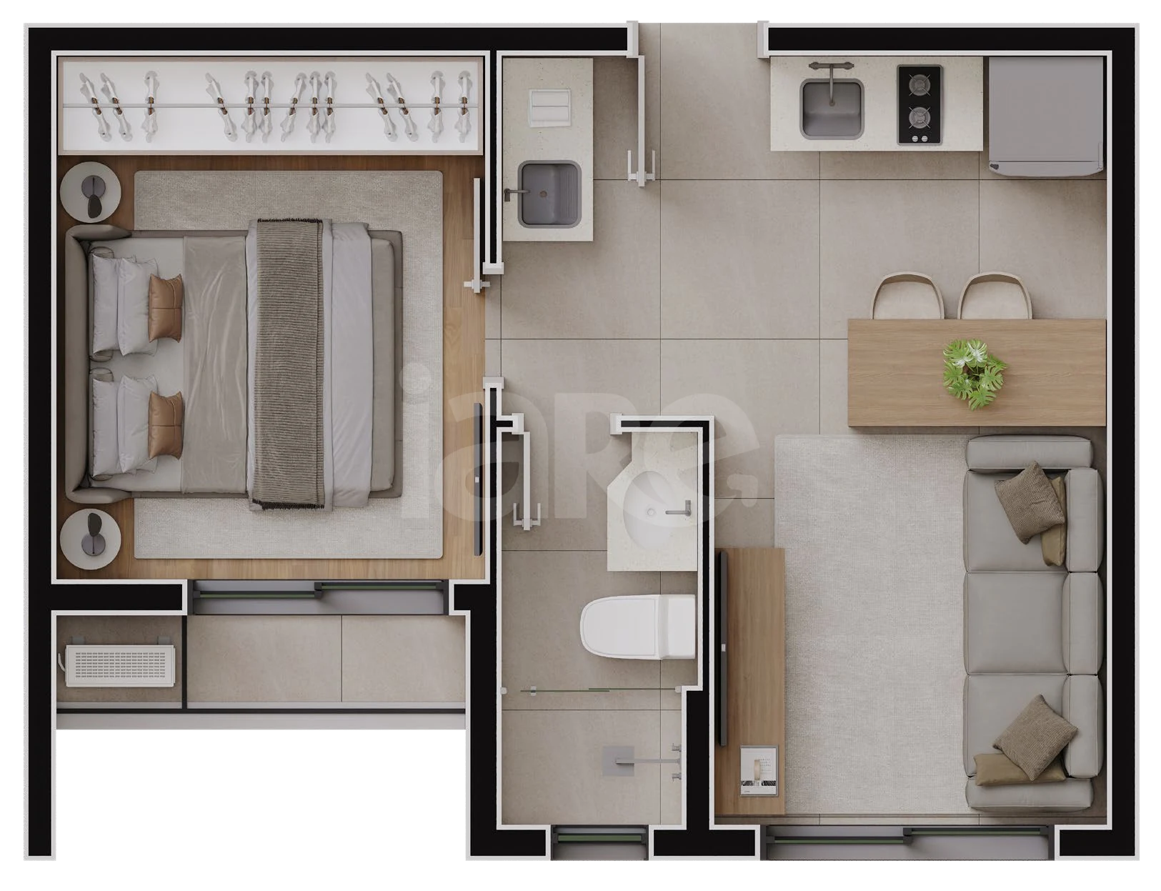 Planta — Apartamento 26,02 m²