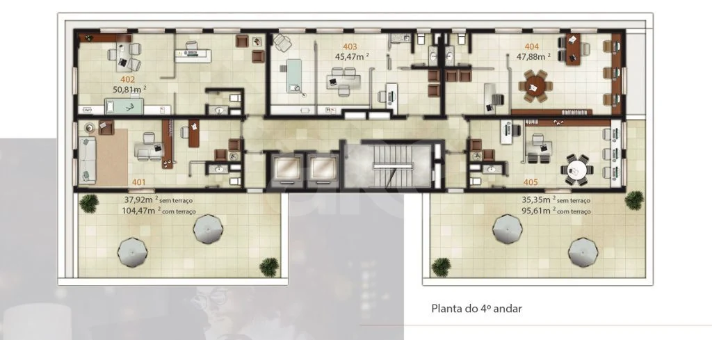 Planta — Implantação quarto pavimento