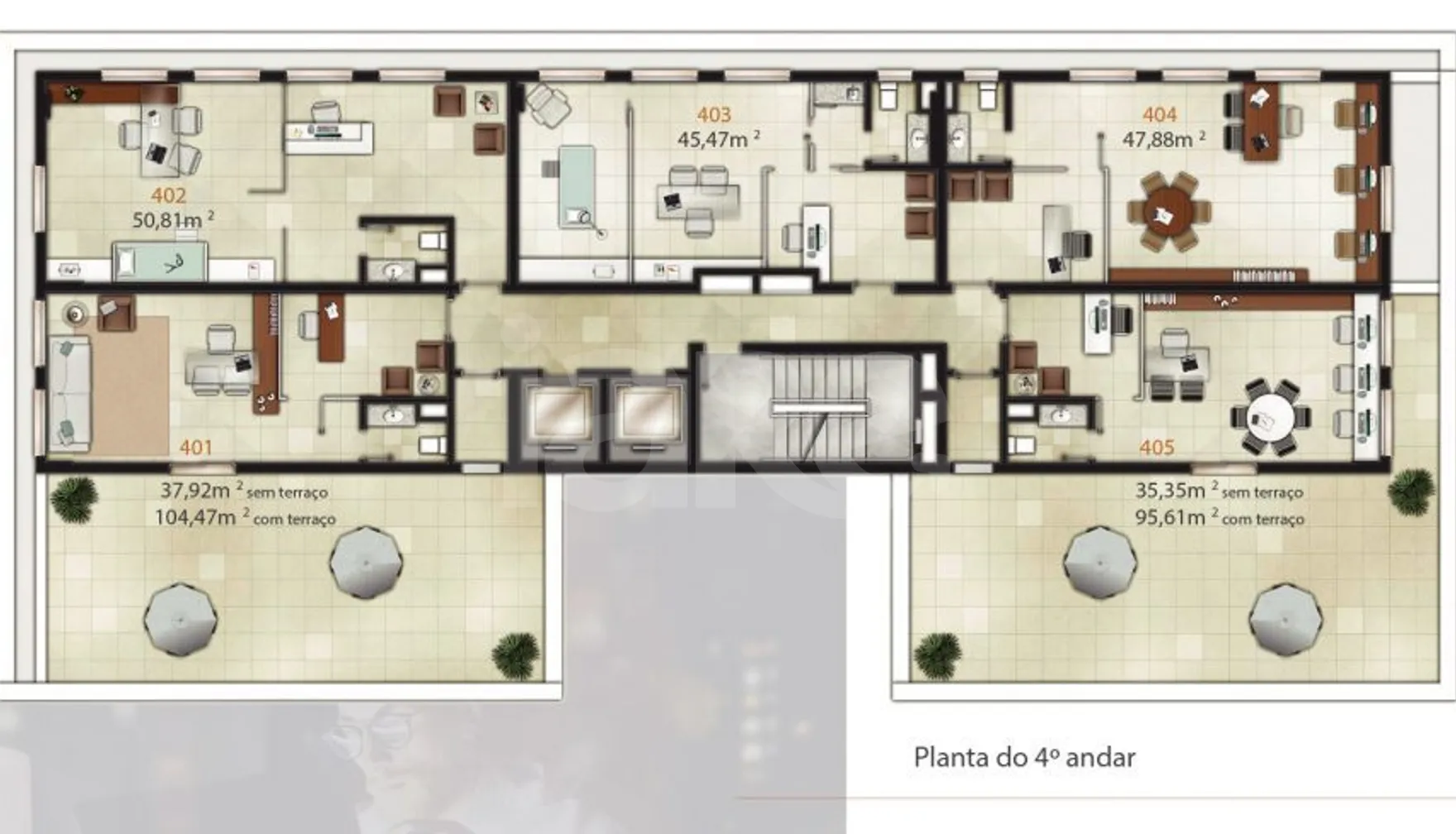 Planta — Implantação quarto pavimento