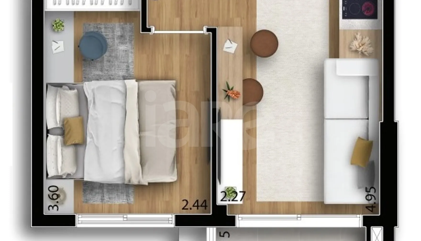 Planta — Apartamento 30,7 m²