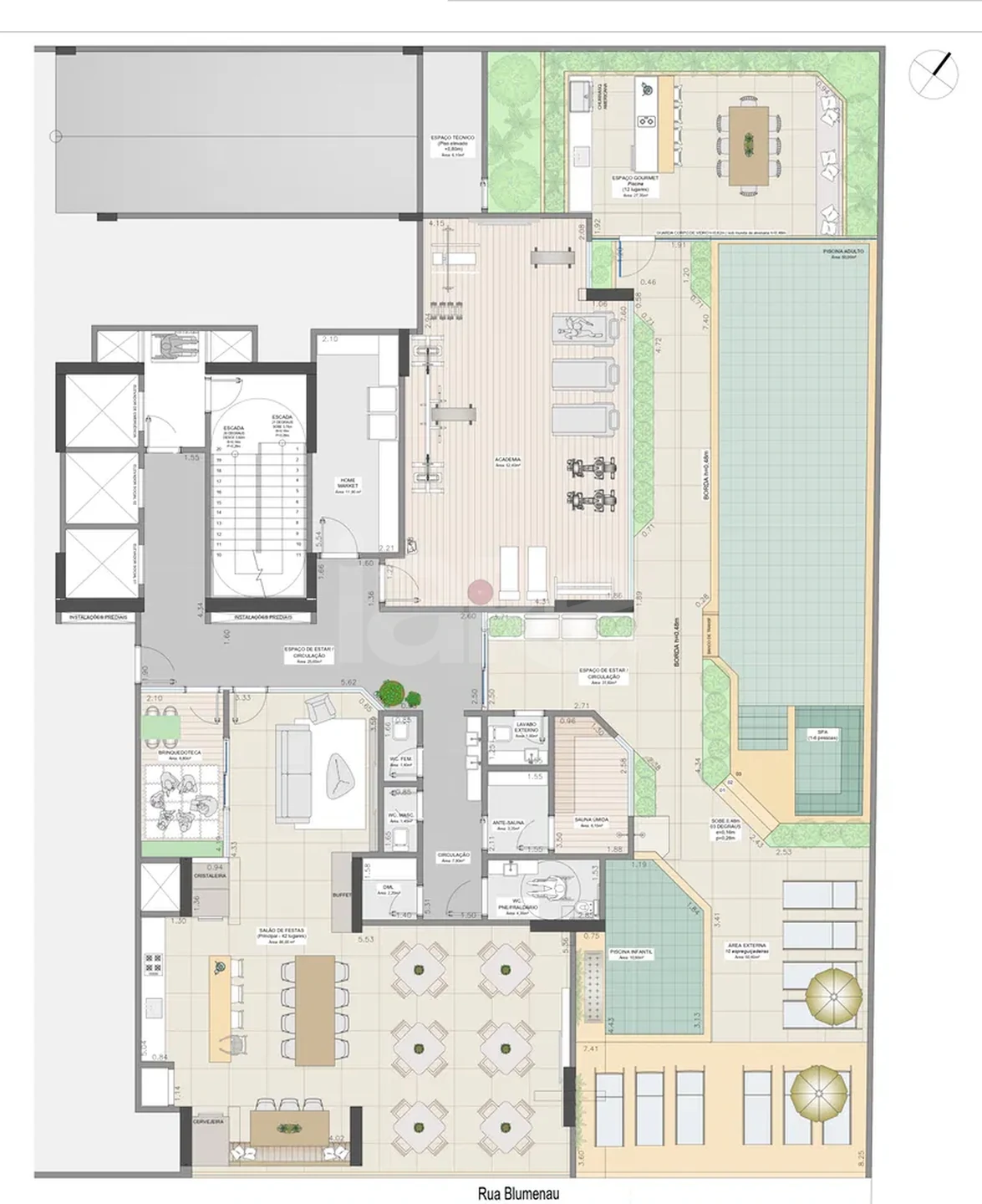 Planta — Pavimento lazer