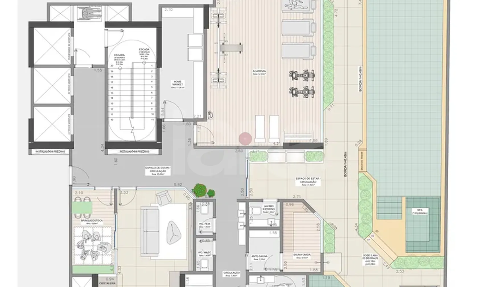 Planta — Pavimento lazer