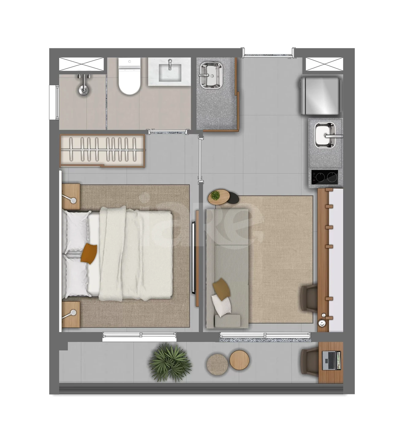 Planta — Apartamento 29,96 m²