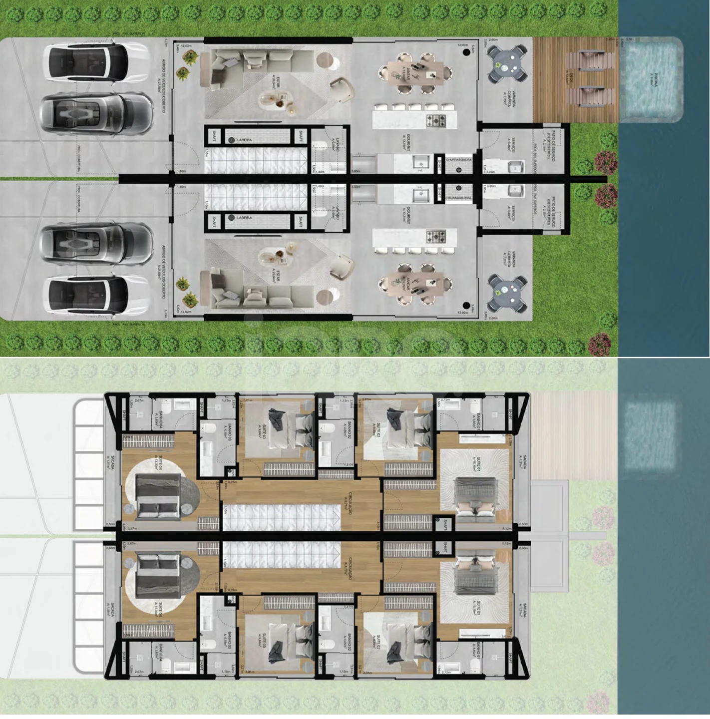 Planta — Casa em Condomínio 206,76 m²