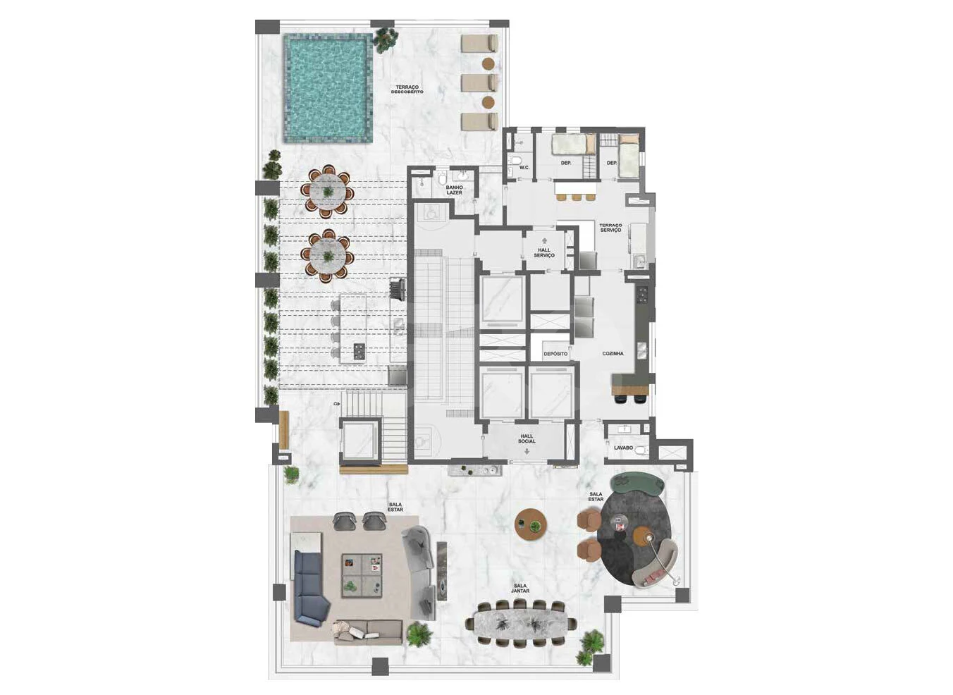 Planta — Cobertura Duplex 688 m²