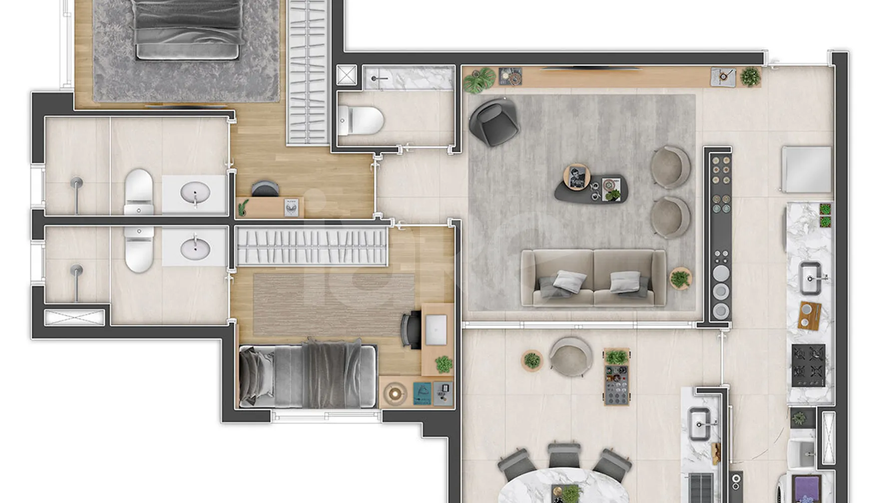 Planta — Apartamento 69 m²