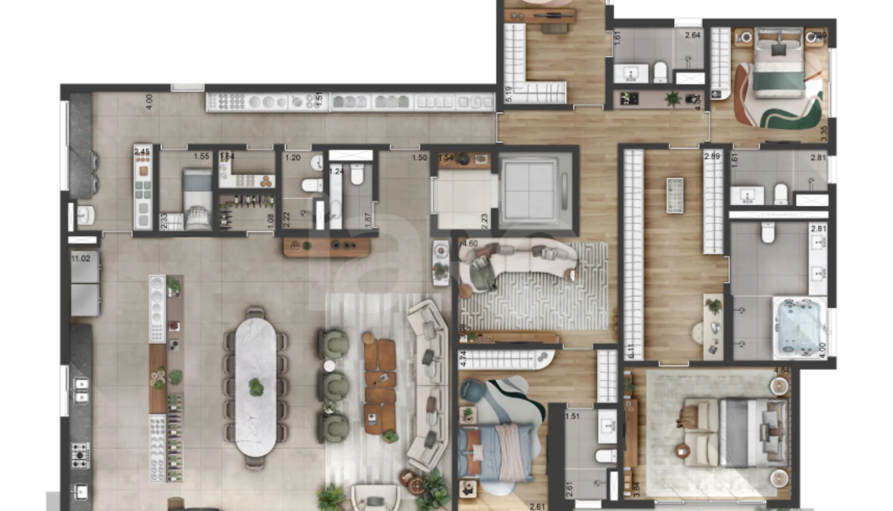 Planta — Apartamento 330 m²