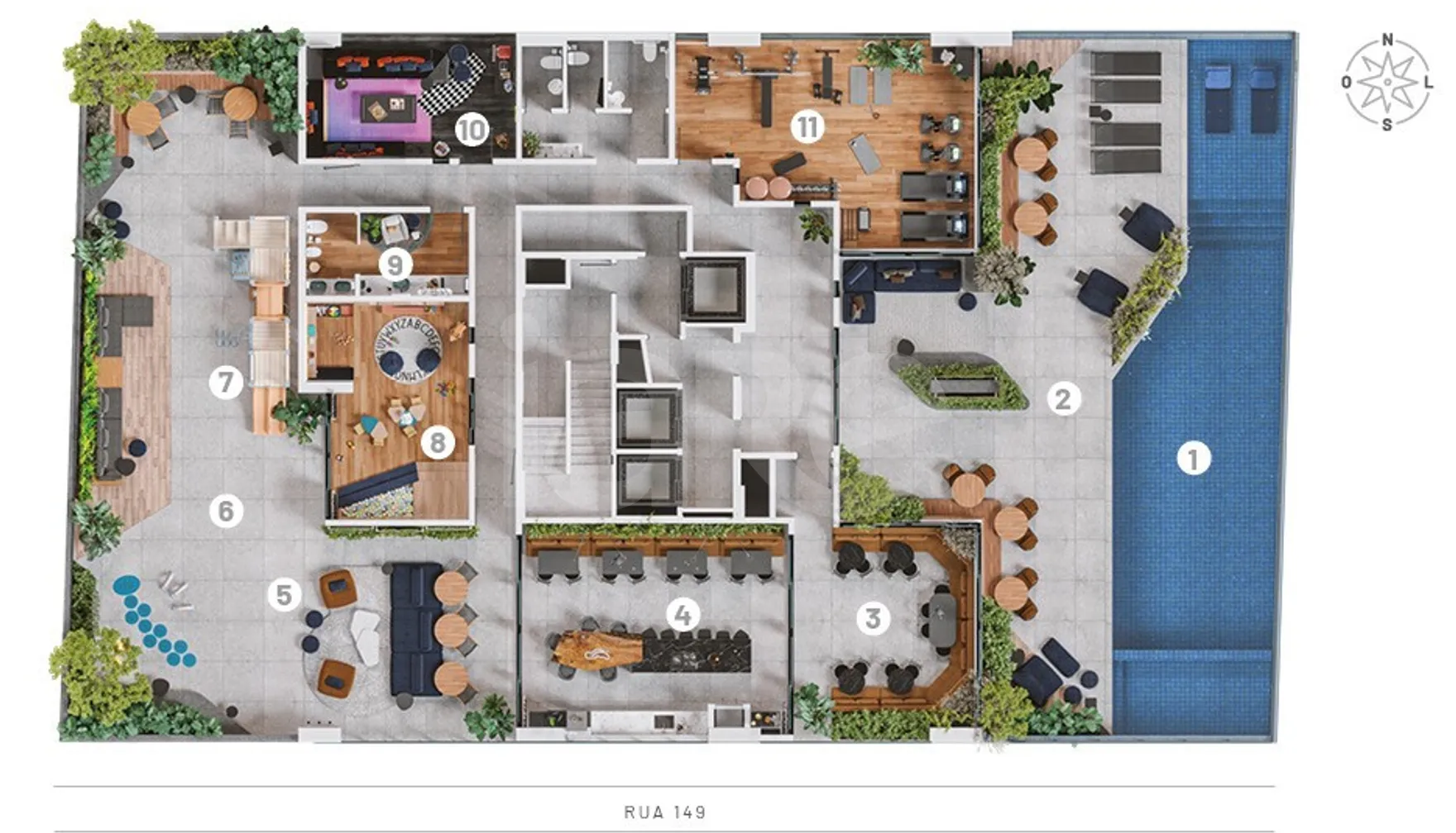 Planta — Pavimento lazer