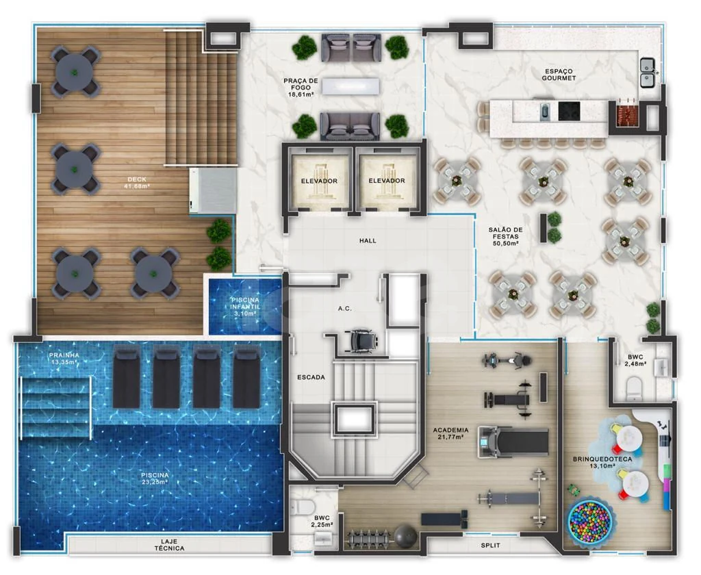 Planta — Pavimento lazer