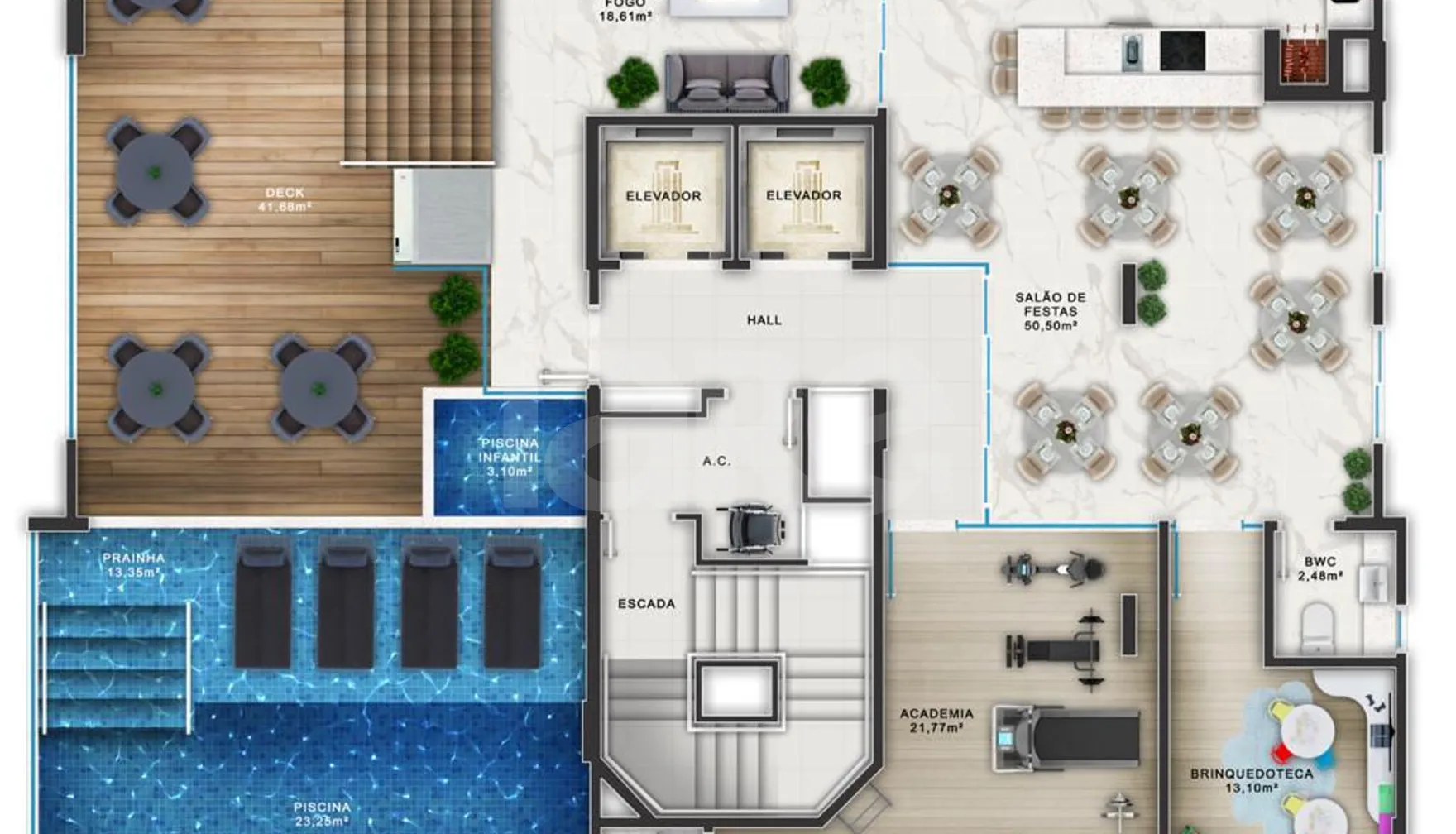 Planta — Pavimento lazer